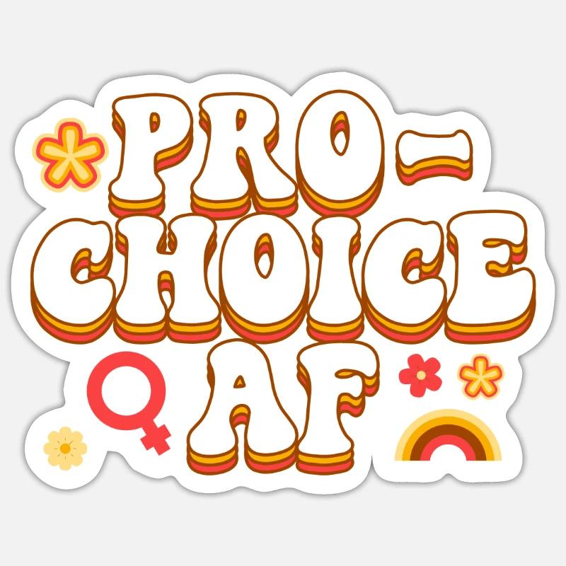 Féministe Pro-Choice Af - Sticker taille S (10 x 10 cm) - blanc mat