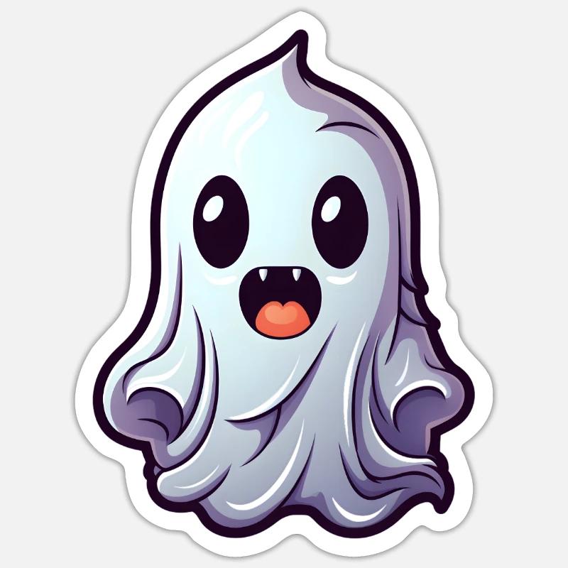 Cute Ghost Halloween - Sticker size S (10 x 10 cm) - white matte