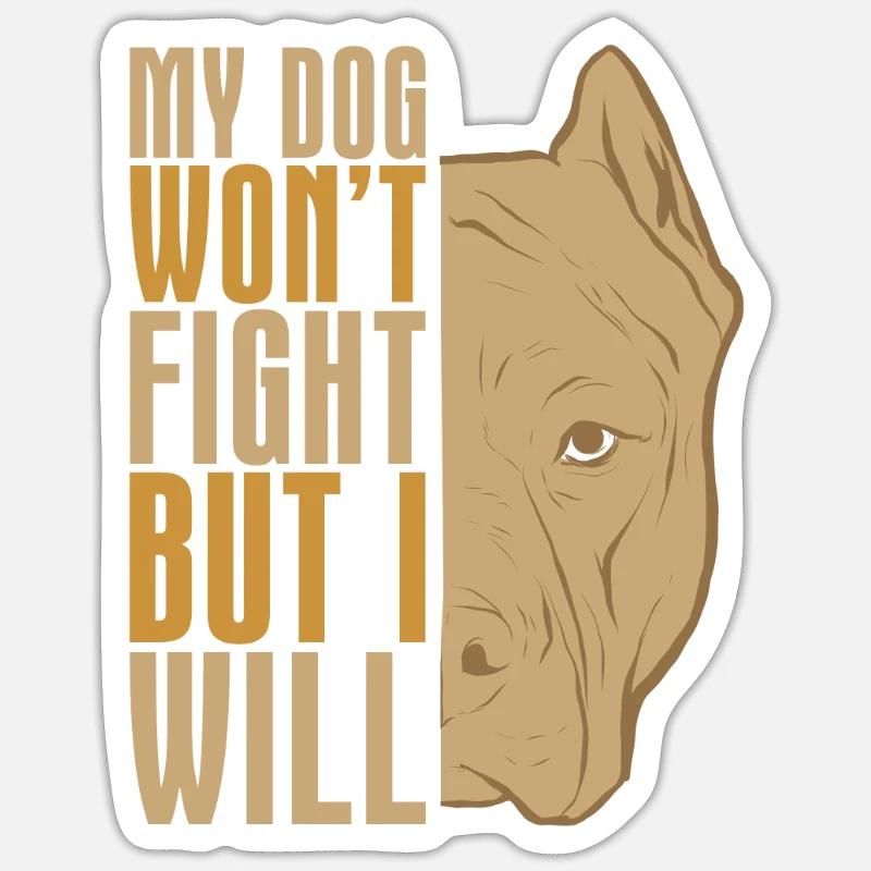 Pitbull Pitbull Interdiction - Sticker taille S (10 x 10 cm) - blanc mat