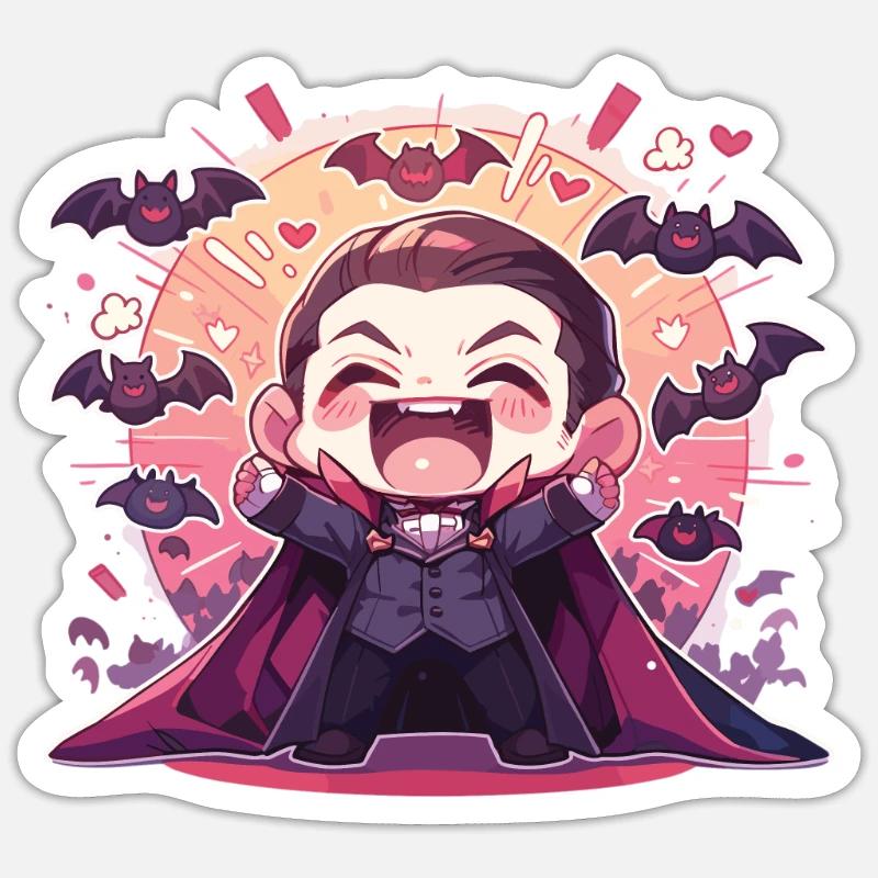 Vampir - Sticker Größe S (10 x 10 cm) - Mattweiß