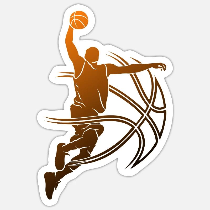 BASKET COOL GIOCATORE DI BASKET - Sticker formato S (10 x 10 cm) - bianco opaco