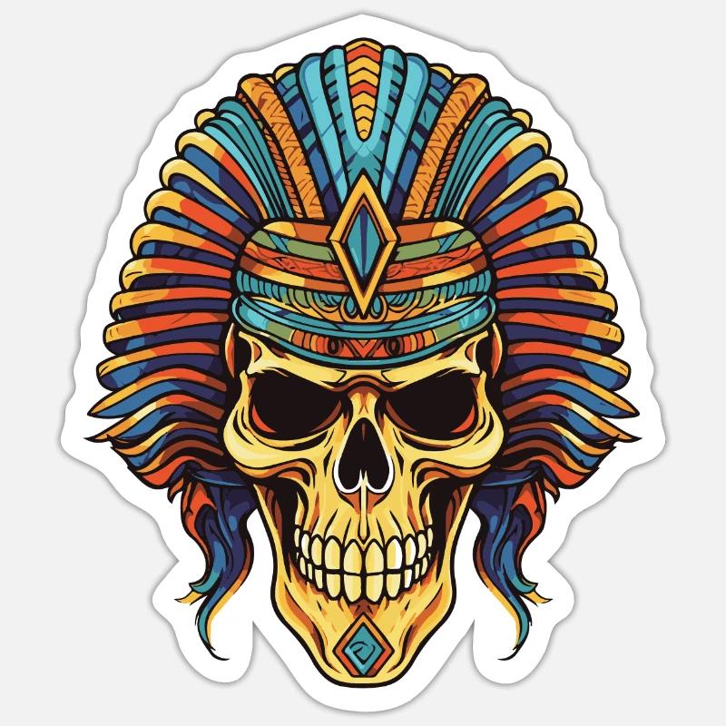 Crâne de pharaon - Sticker taille S (10 x 10 cm) - blanc mat