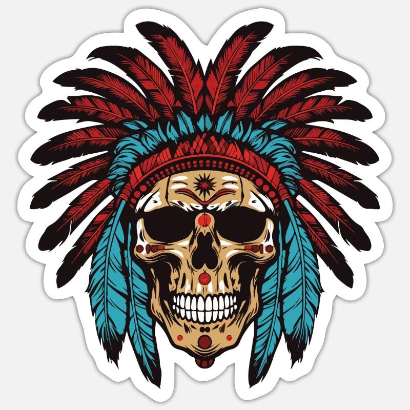 Apache Skull Indian Chief Sticker size S (10 x 10 cm)