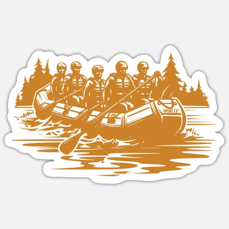 Rafting - Sticker taille S (10 x 10 cm) - blanc mat