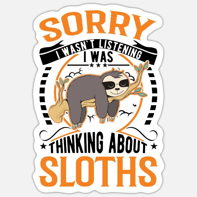 Sloth lover - Sticker size S (10 x 10 cm) - white matte