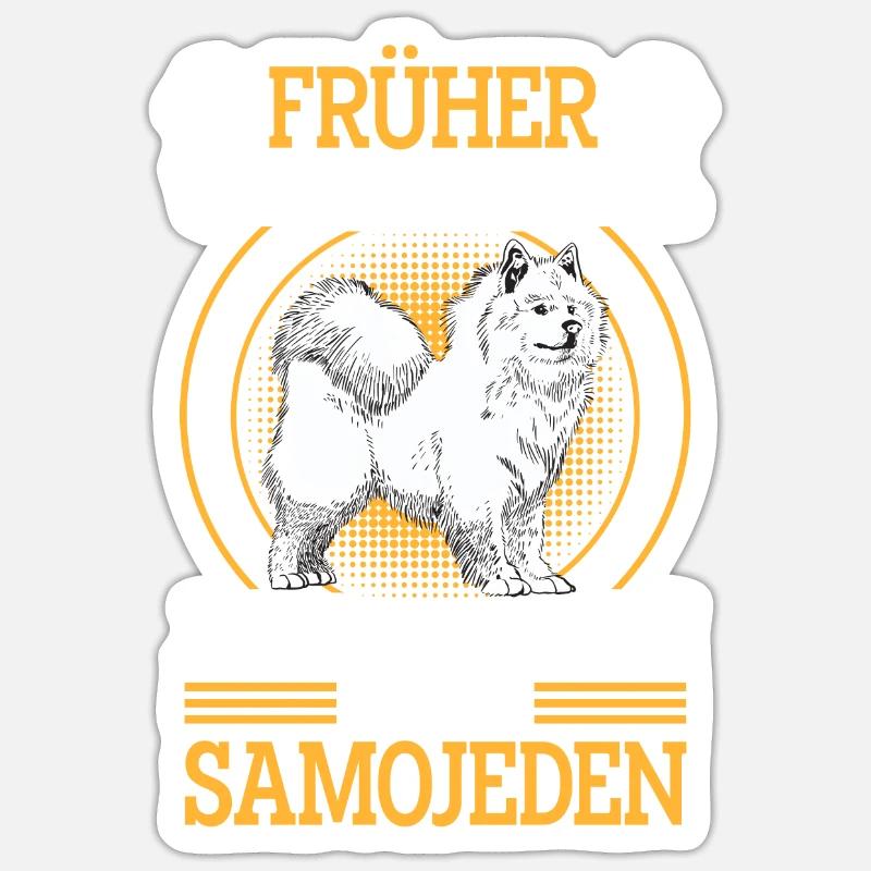 Samojede früher normal Samojedenspitz - Sticker Größe S (10 x 10 cm) - Mattweiß