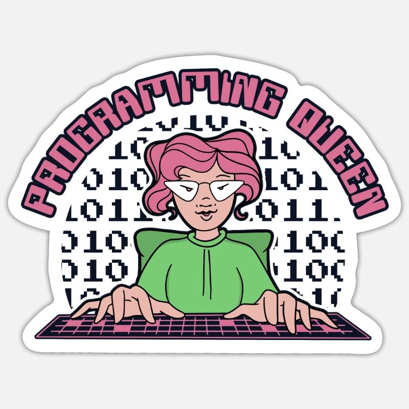 Programming Queen Software Developer Developer Sticker size S (10 x 10 cm)
