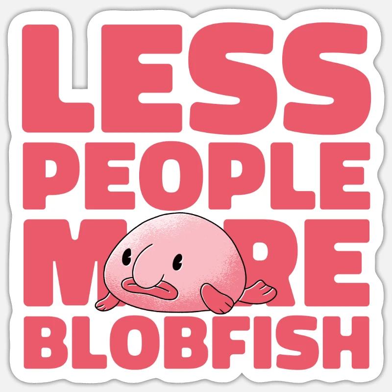 Blobfisch - Sticker Größe S (10 x 10 cm) - Mattweiß