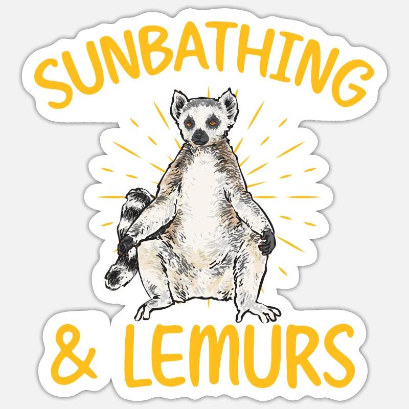 Lémurien à queue annelée Sticker taille S (10 x 10 cm)