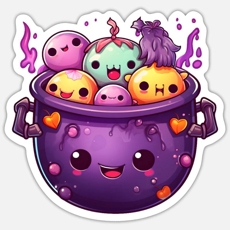 Cute witch - Sticker size S (10 x 10 cm) - white matte