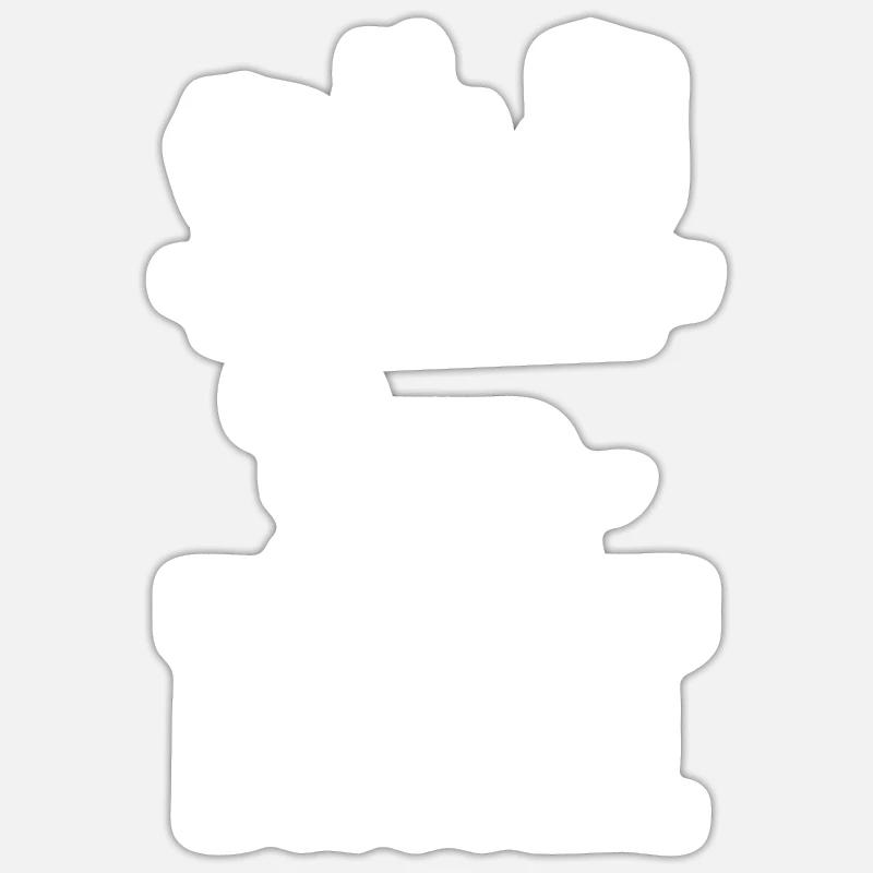 Hund Dackel - Sticker Größe S (10 x 10 cm) - Mattweiß