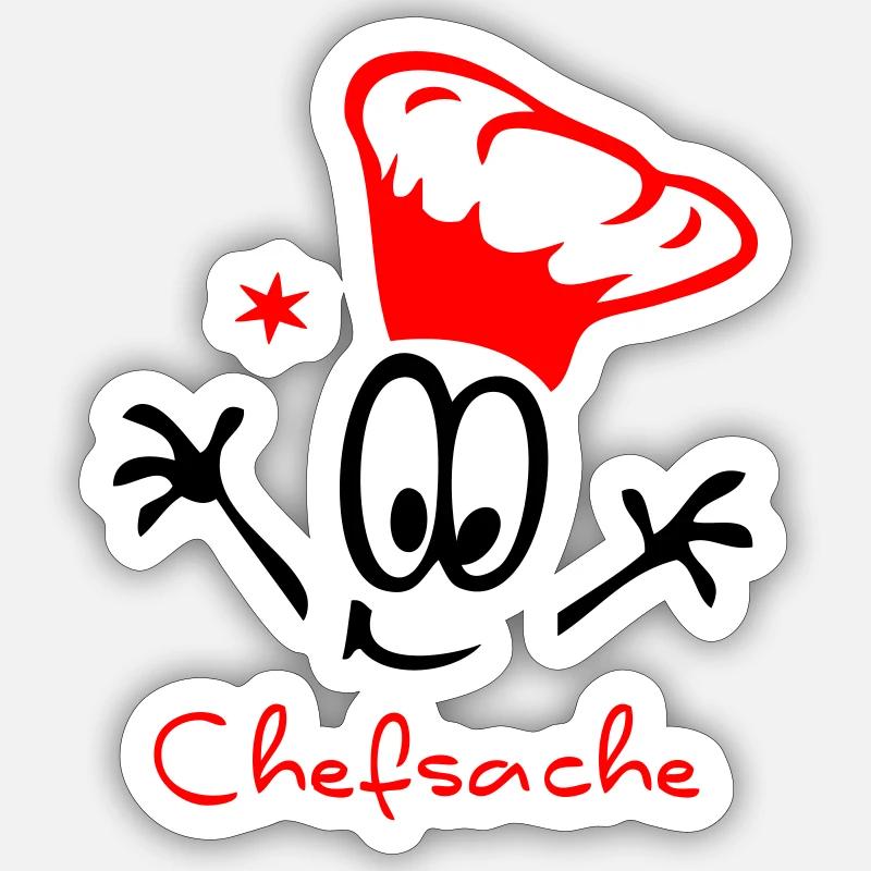 Chefkoch grillen - Sticker Größe S (10 x 10 cm) - Mattweiß