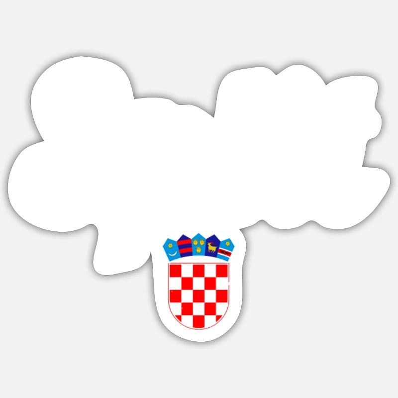 Armoiries Split Vintage Drapeau croate - Sticker taille S (10 x 10 cm) - blanc mat