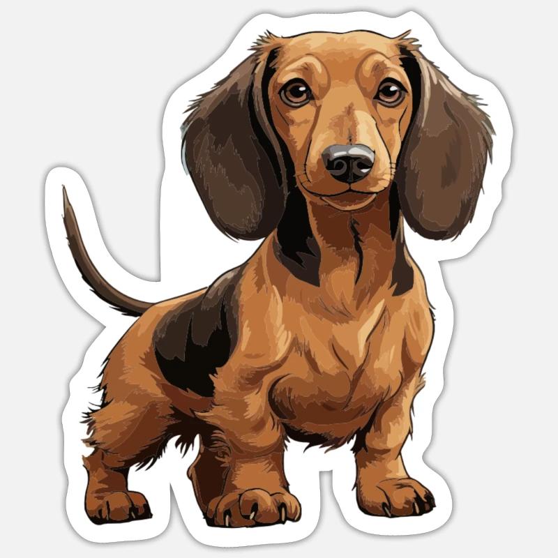 Teckel, teckel ou teckel chien mignon Sticker taille S (10 x 10 cm)
