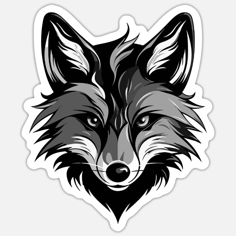 Fuchs Portrait - Sticker Größe S (10 x 10 cm) - Mattweiß