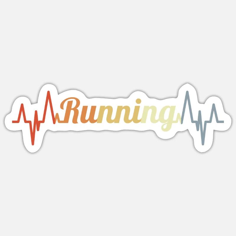 Palpitations cardiaques du coureur - Sticker taille S (10 x 10 cm) - blanc mat
