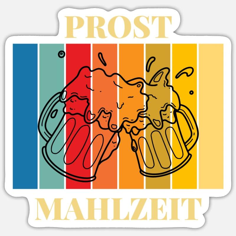 PROST MAHLZEIT - Sticker Größe S (10 x 10 cm) - Mattweiß