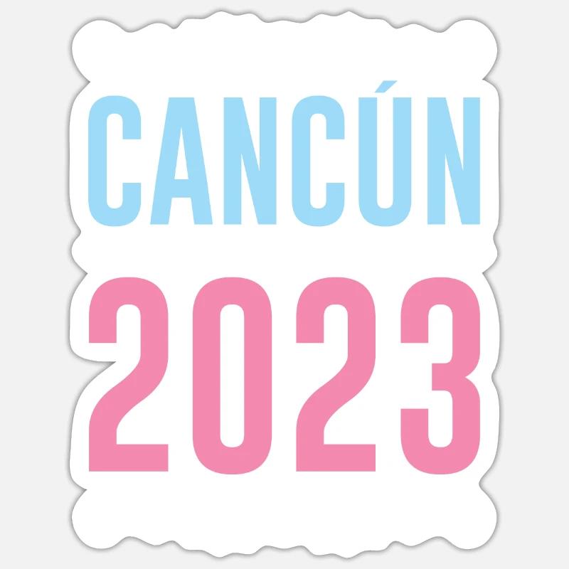 Cancun 2023 - Sticker taille S (10 x 10 cm) - blanc mat