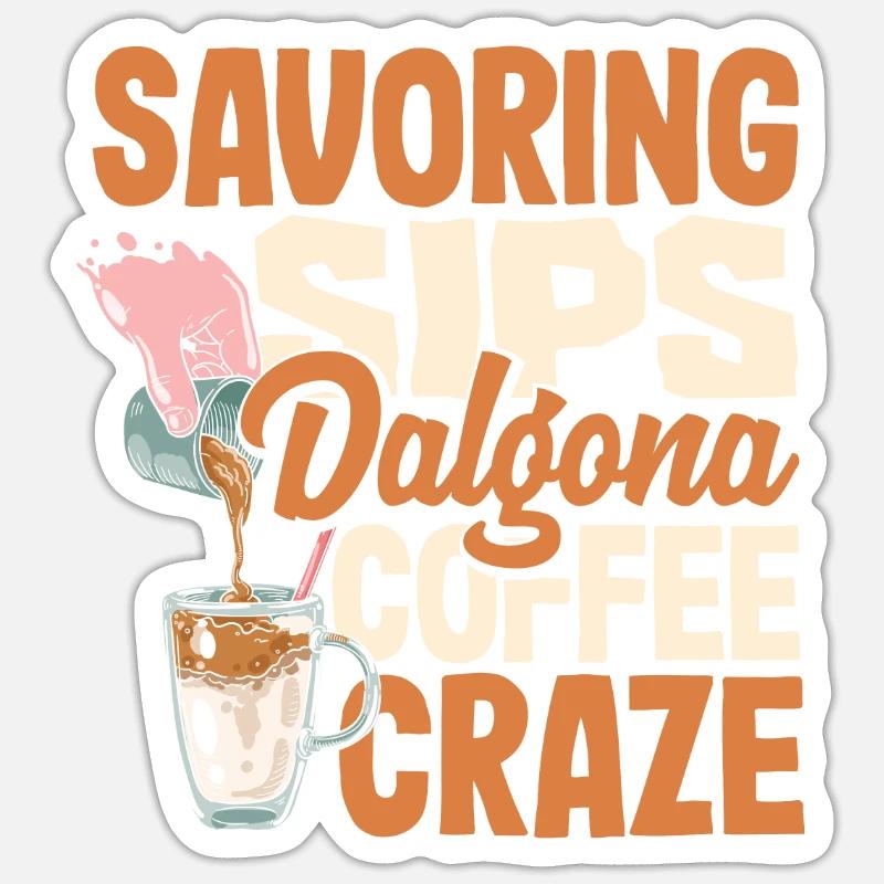 Savoring Sips Dalgona Coffee Craze Sticker Größe S (10 x 10 cm)