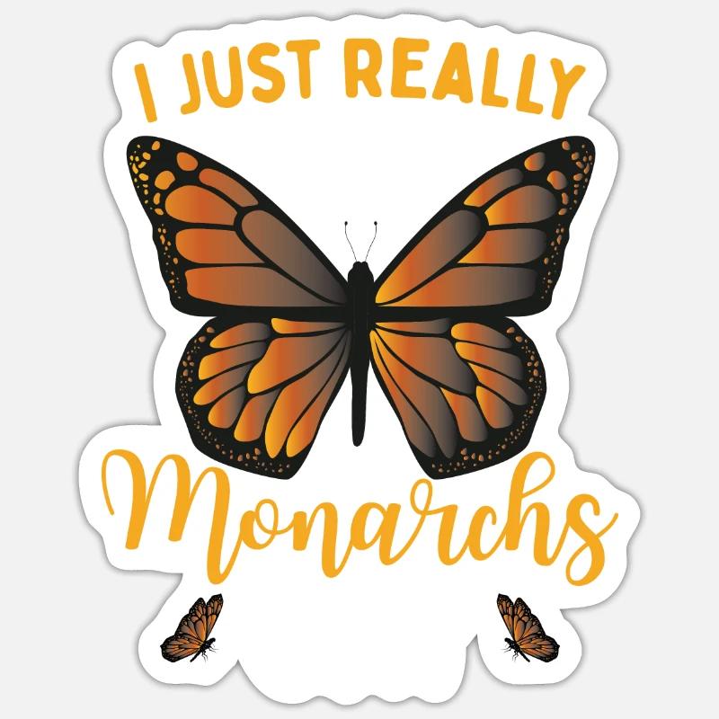 Insecte papillon monarque Sticker taille S (10 x 10 cm)
