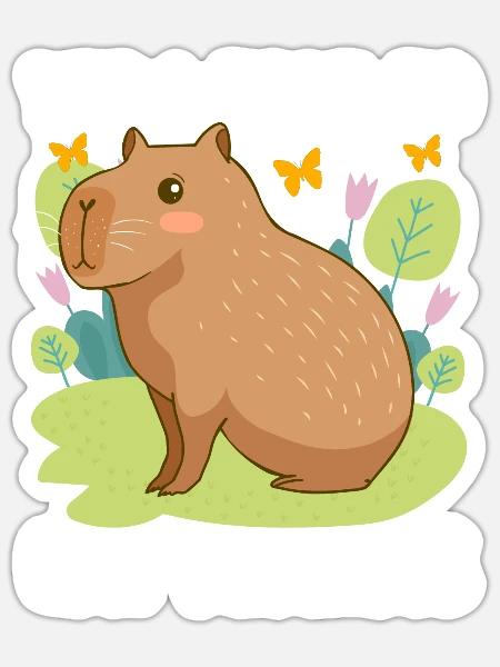 Lustig Ja, ich rede mit Wasserschweinen - Sticker Größe S (10 x 10 cm) - Mattweiß
