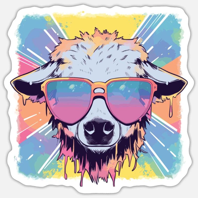 Schaf Schäfer Schäffschen Landwirtschaft - Sticker taille S (10 x 10 cm) - blanc mat