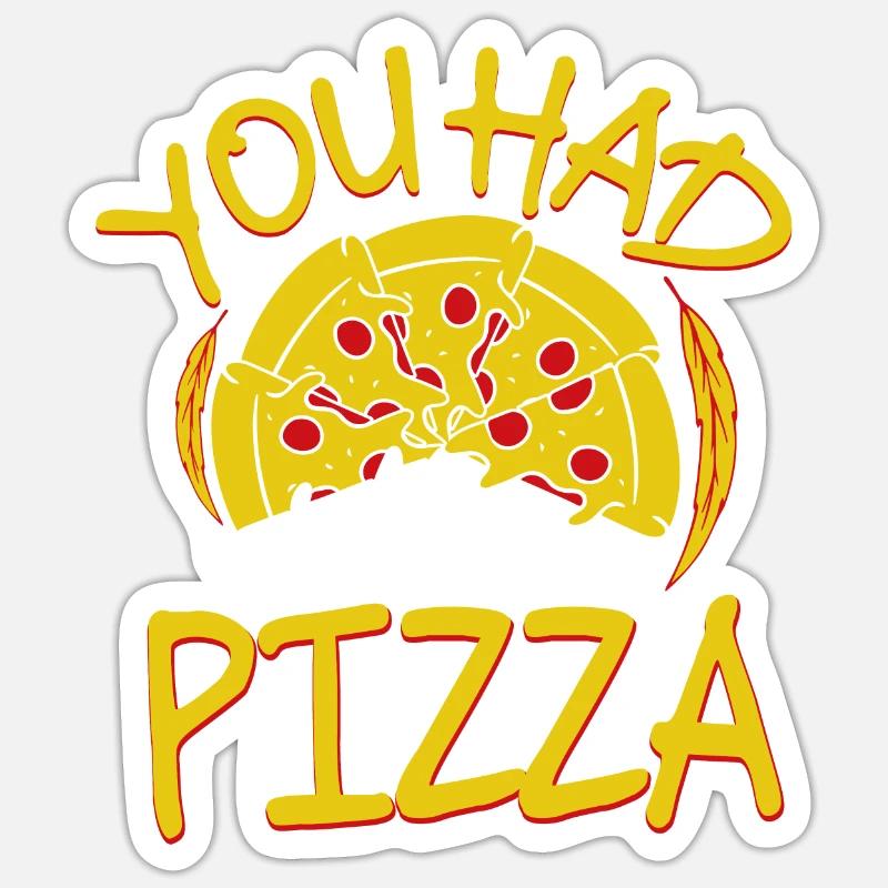 Pizza - Sticker Größe S (10 x 10 cm) - Mattweiß