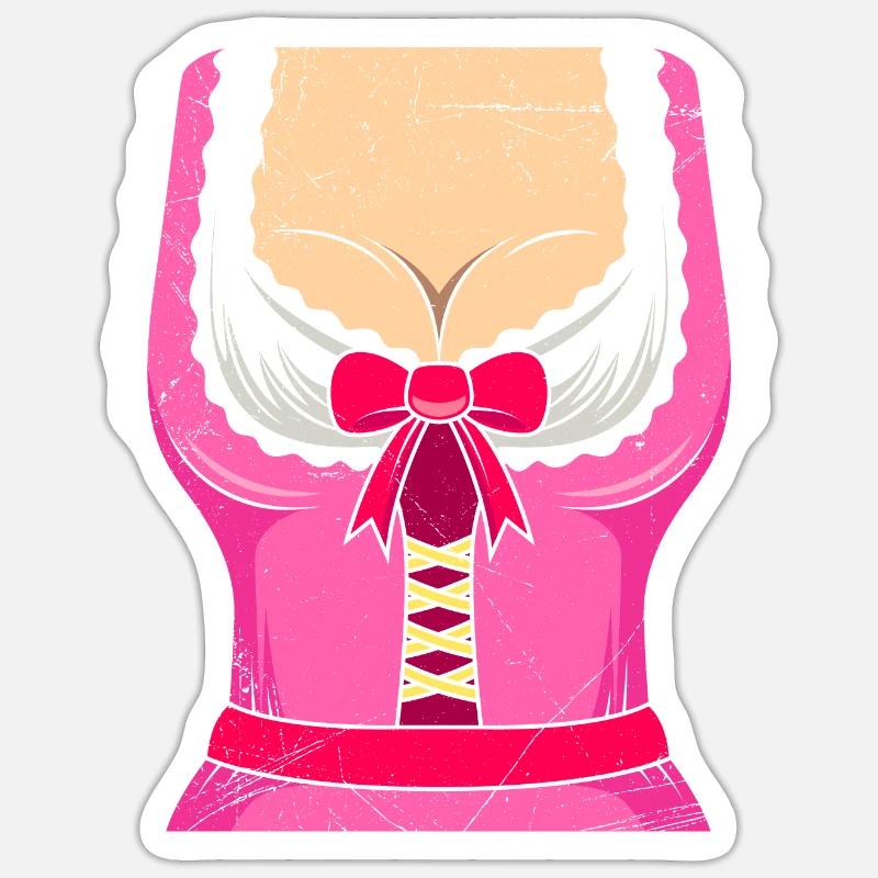 Dirndl Bayerisch Camicia Trachten Sticker formato S (10 x 10 cm)