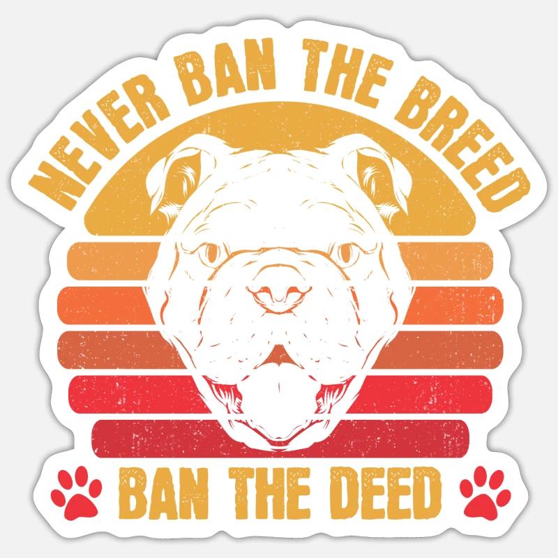 Pitbull Cool Pitbull Verbot - Sticker Größe S (10 x 10 cm) - Mattweiß