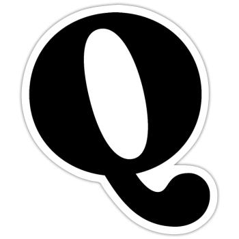 Lettre q - Sticker taille S (10 x 10 cm) - blanc mat - Devant