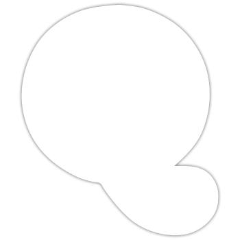 Lettre q - Sticker taille S (10 x 10 cm) - blanc mat - Devant