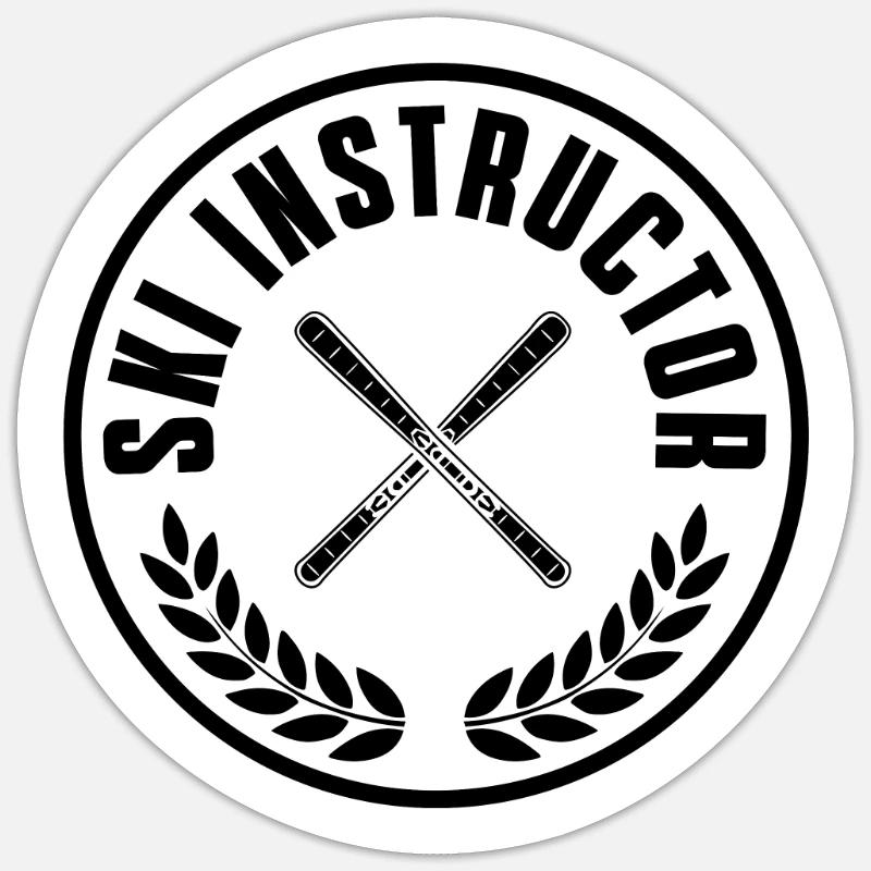 Skii instructor - Sticker size S (10 x 10 cm) - white matte