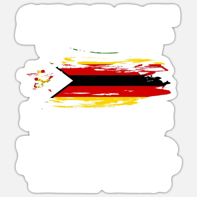 Simbabwe - Sticker Größe S (10 x 10 cm) - Mattweiß