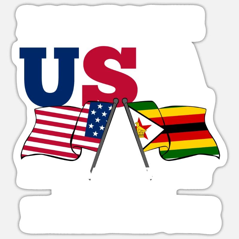 Simbabwe - Sticker Größe S (10 x 10 cm) - Mattweiß