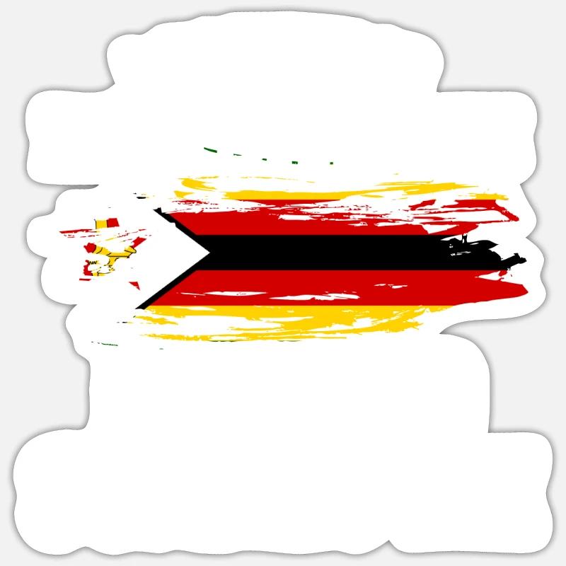 Simbabwe - Sticker Größe S (10 x 10 cm) - Mattweiß