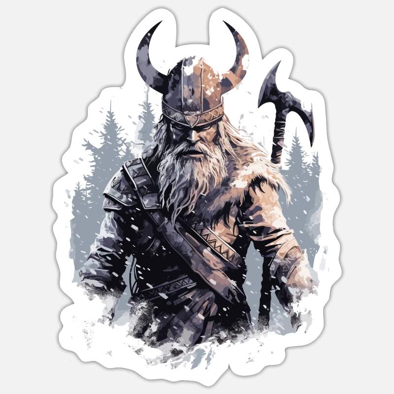 Krieger Geist Unbändiger Geist der Wikinger Sticker Größe S (10 x 10 cm)