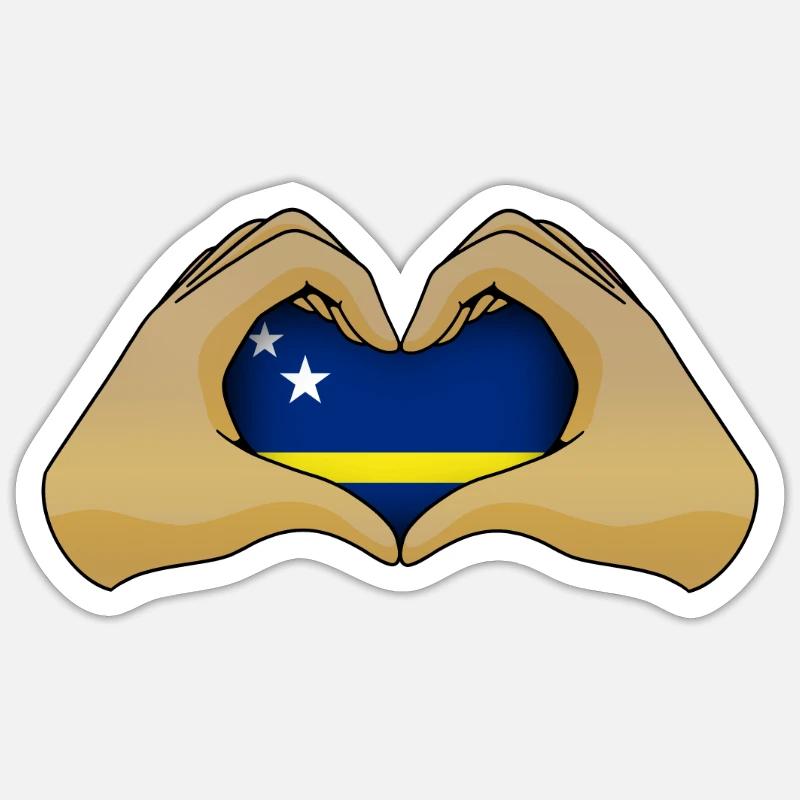 Curaçao - Sticker taille S (10 x 10 cm) - blanc mat