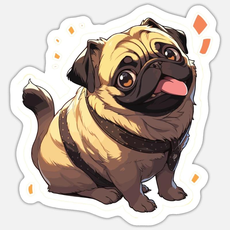 Mops Mops Hund Mops Geschenke Mops Liebhaber - Sticker Größe S (10 x 10 cm) - Mattweiß