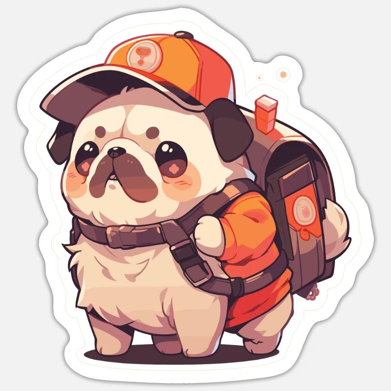 Mops Mops Hund Mops Geschenke Mops Liebhaber - Sticker Größe S (10 x 10 cm) - Mattweiß