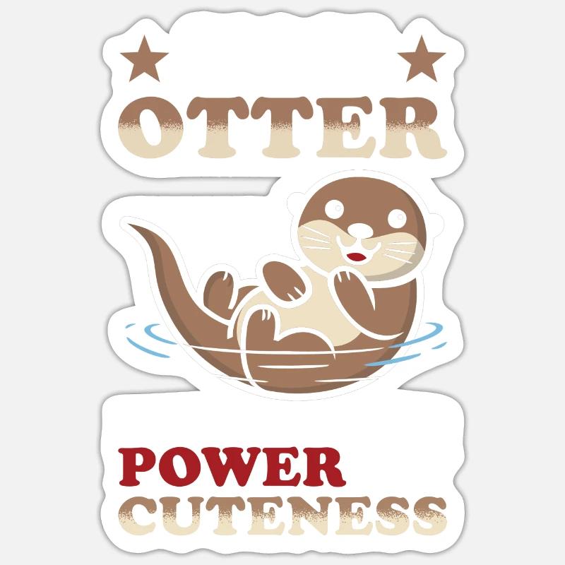 Otter Cute - Sticker size S (10 x 10 cm) - white matte