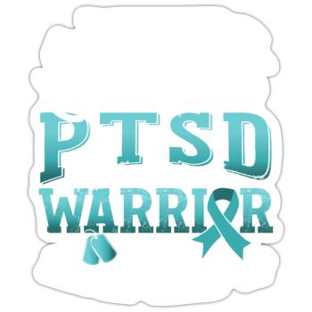 PTSD Warrior | Posttraumatic Stress Disorder - Sticker size S (10 x 10 cm) - white matte - Front