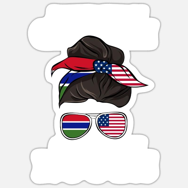Gambia - Sticker Größe S (10 x 10 cm) - Mattweiß