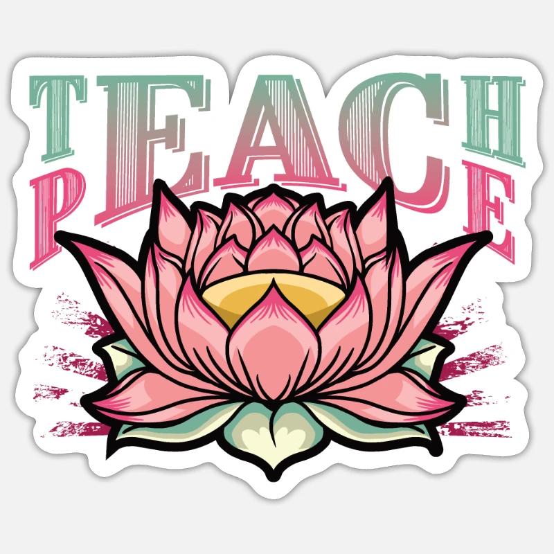 Enseigner la paix - Sticker taille S (10 x 10 cm) - blanc mat