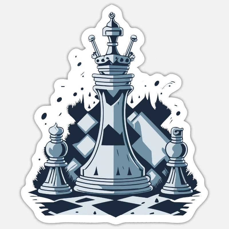 Chess - Sticker size S (10 x 10 cm) - white matte
