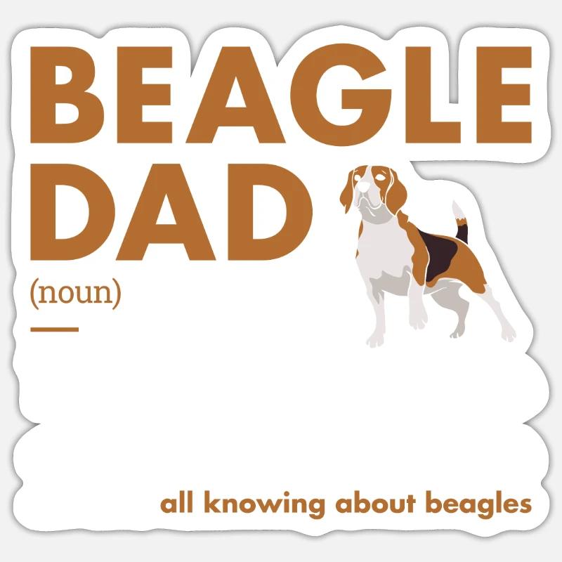 Beagle Dad Définition - Sticker taille S (10 x 10 cm) - blanc mat