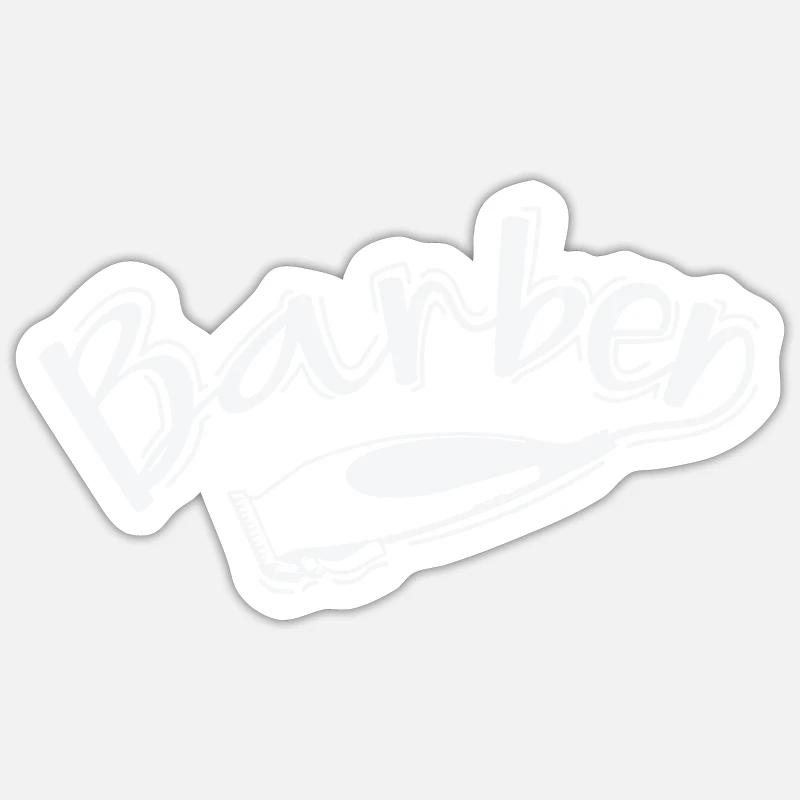 Barber Friseur Haare Beruf - Sticker Größe S (10 x 10 cm) - Mattweiß