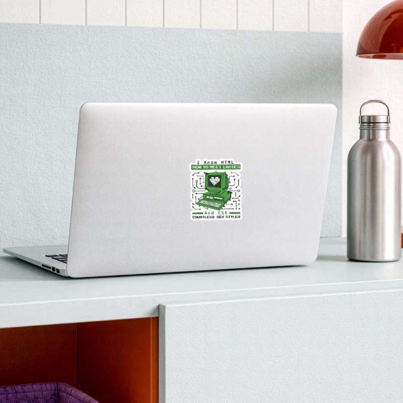 Je sais HTML comment rencontrer Ladies Developer Coder Sticker taille S (10 x 10 cm)