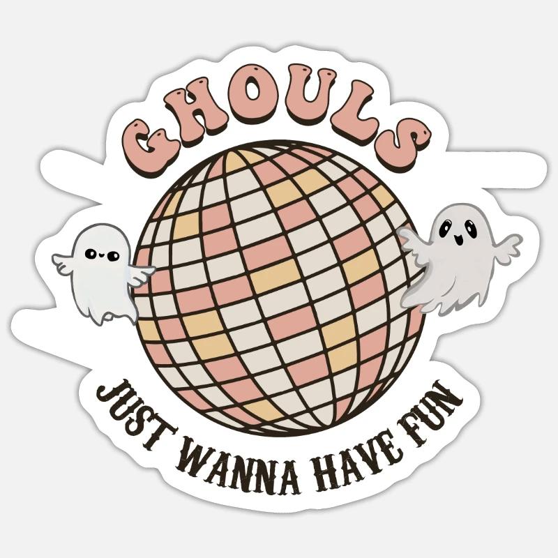 Ghost Disco Ball - Les goules veulent juste s’amuser Sticker taille S (10 x 10 cm)