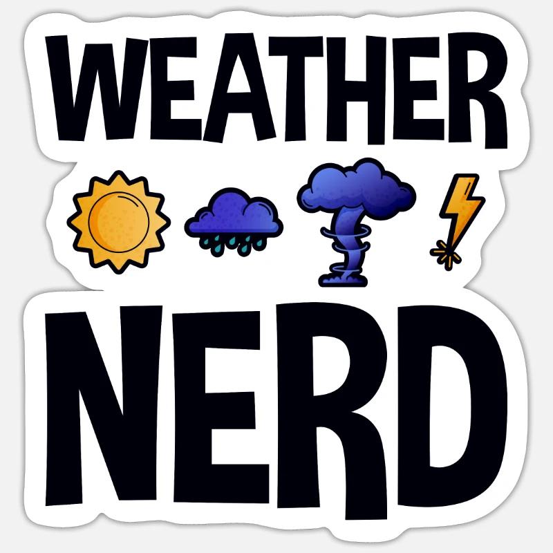 Nerd météo 2 Sticker taille S (10 x 10 cm)