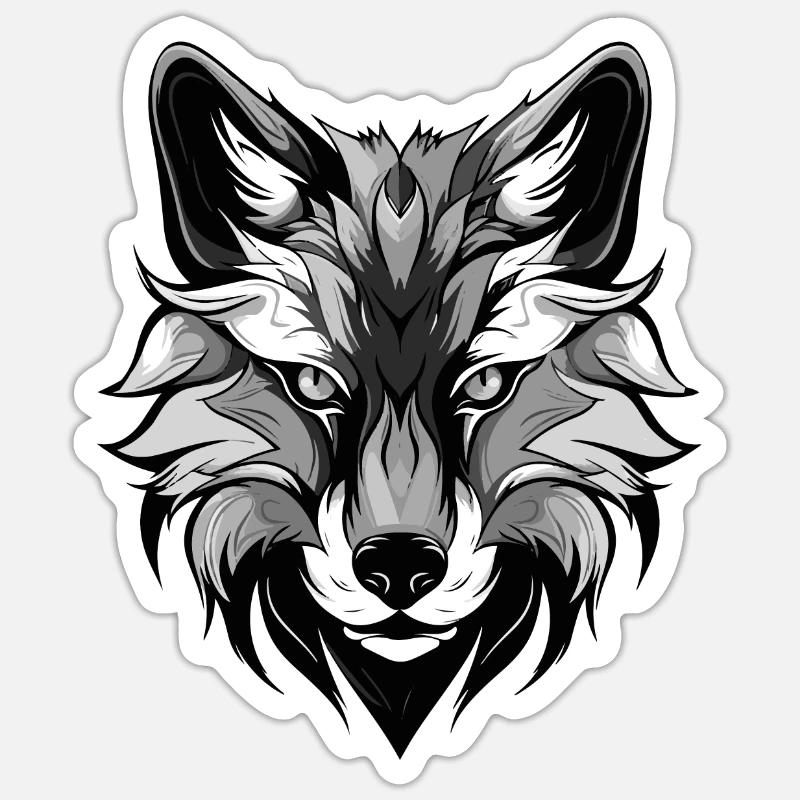 Fuchs Portrait - Sticker Größe S (10 x 10 cm) - Mattweiß